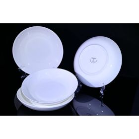 Lily Bone China Dinnerware Set, 4 Pieces, Pasta White, Salad, Fruit Plate (size: 8-Inch)